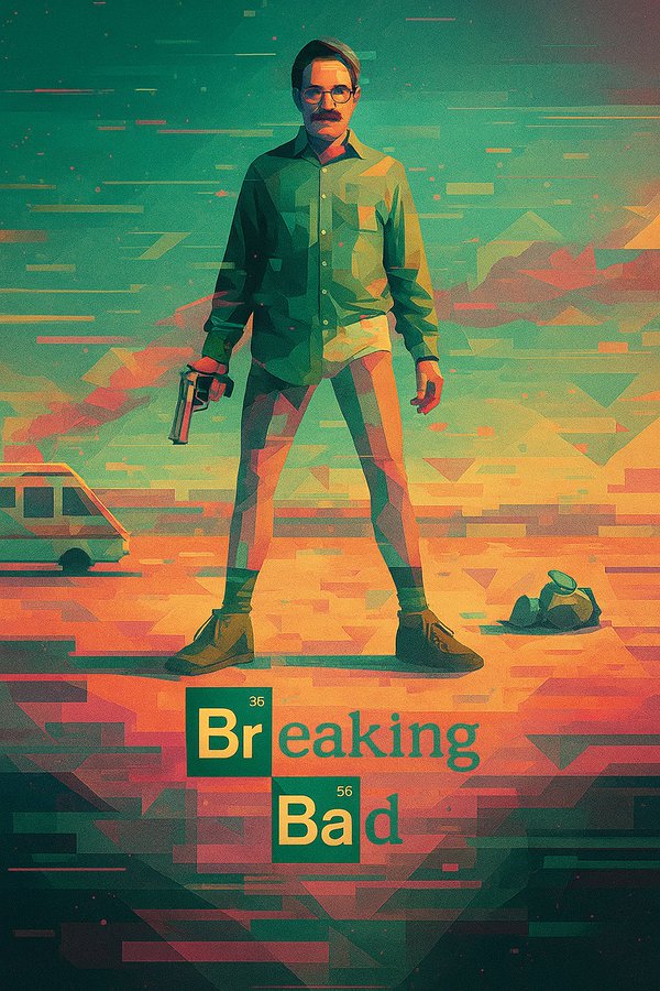 超现实几何艺术风格的数字插画