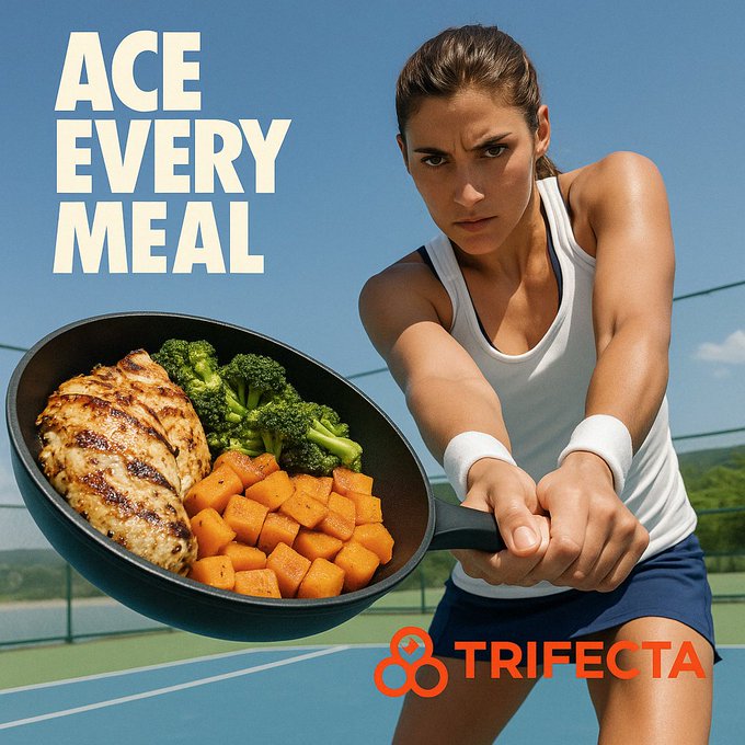 食物与运动结合的广告