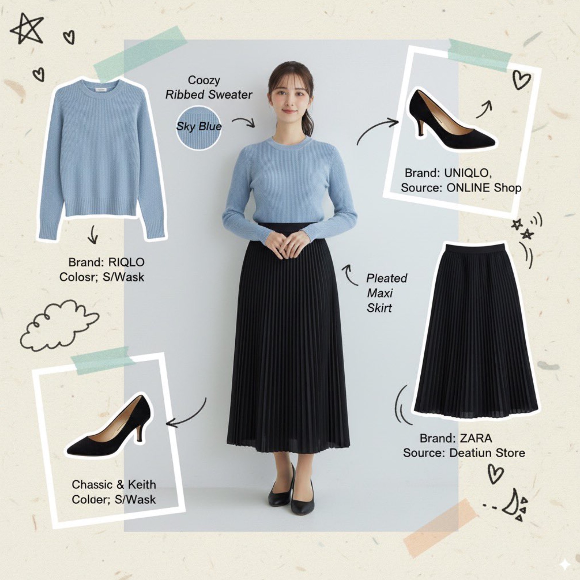 时尚服装拼贴画