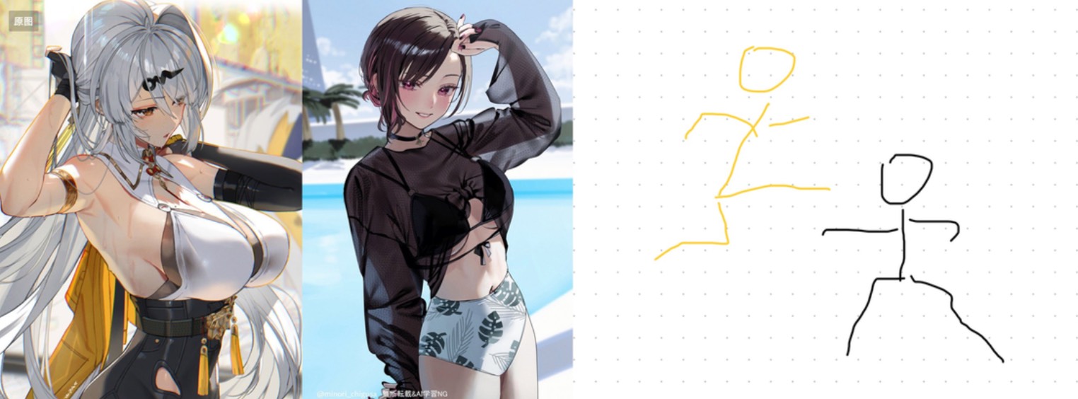 手绘图控制多角色姿态