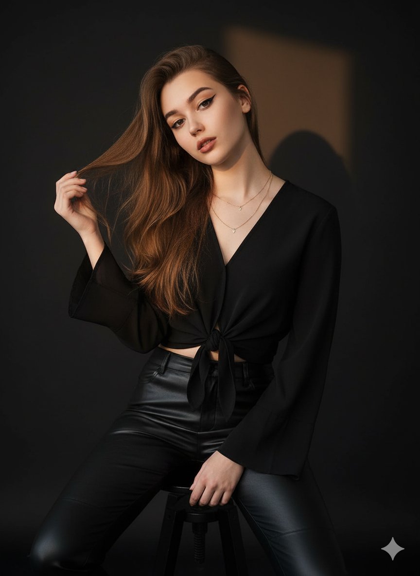 高端时尚人像摄影:低调戏剧光线与极简背景的完美结合