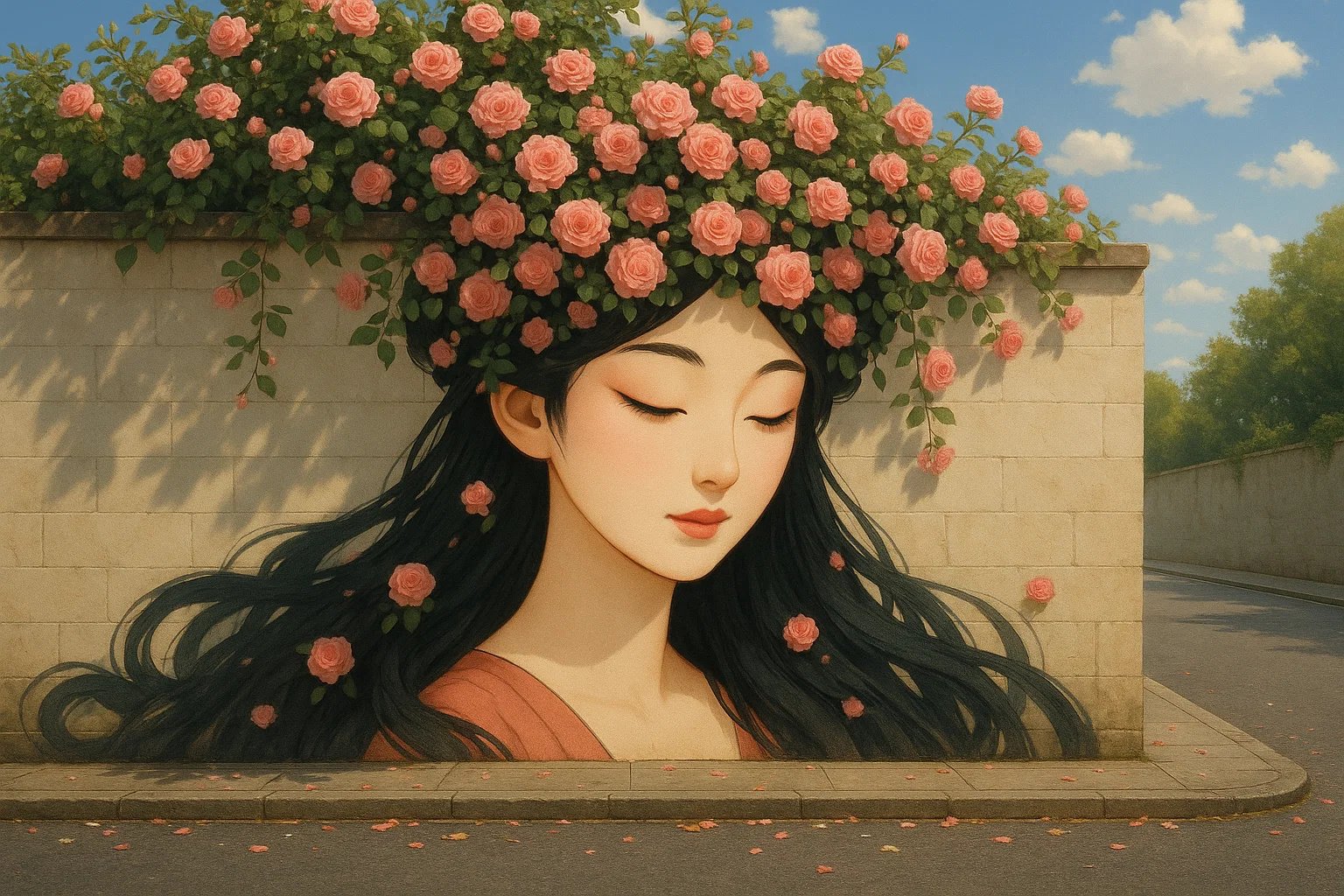 Nano Banana Pro创作“萝莲 Maiden”壁画，细节逼真如梦似幻