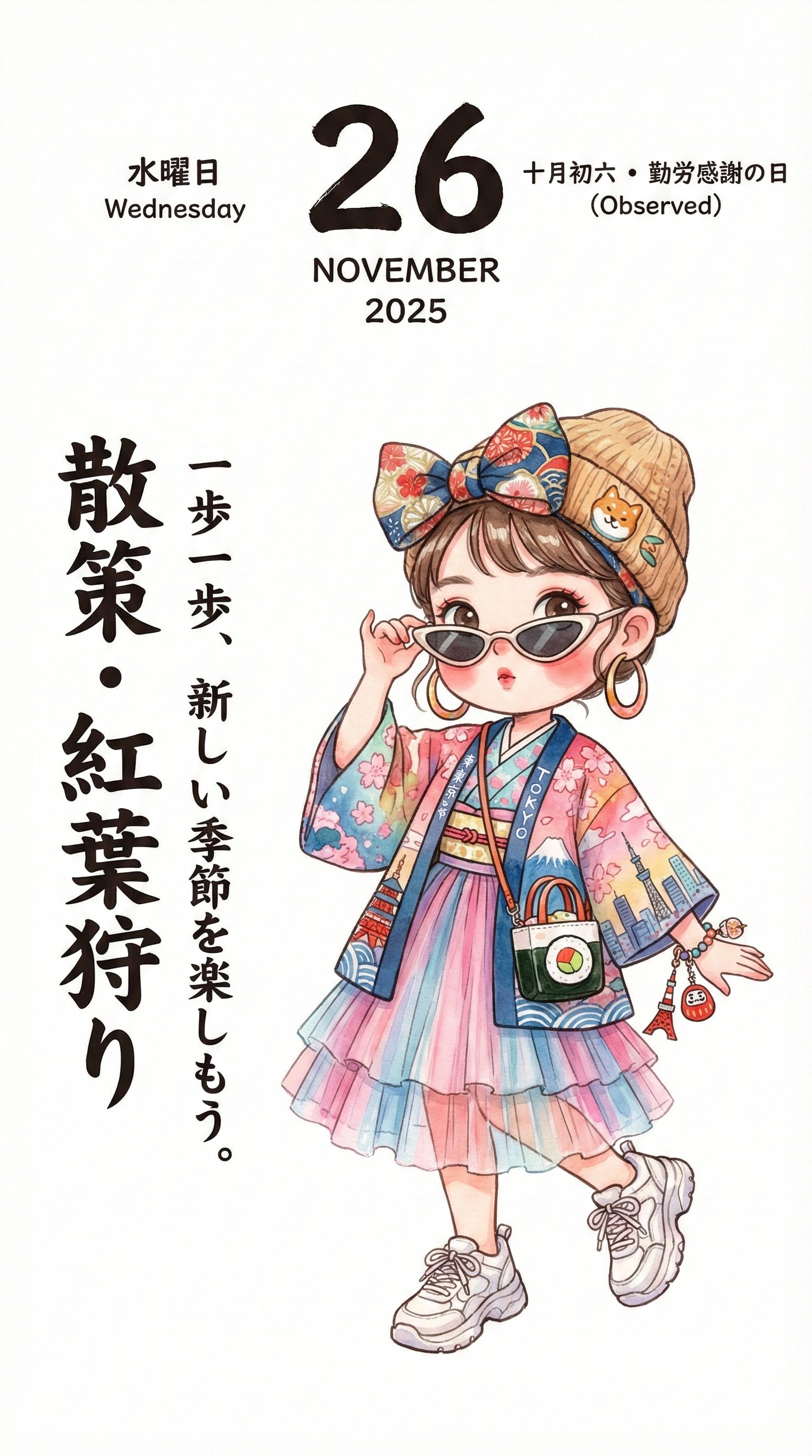 创意手绘竖版日历插图设计指南与元素解析