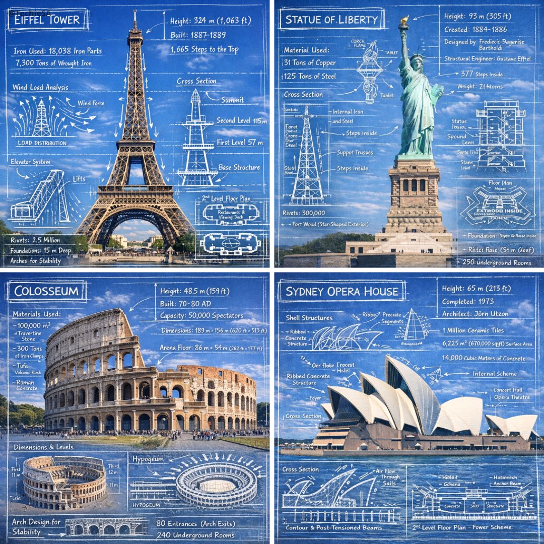 Create an infographic image of [LANDMARK], combining a real p...