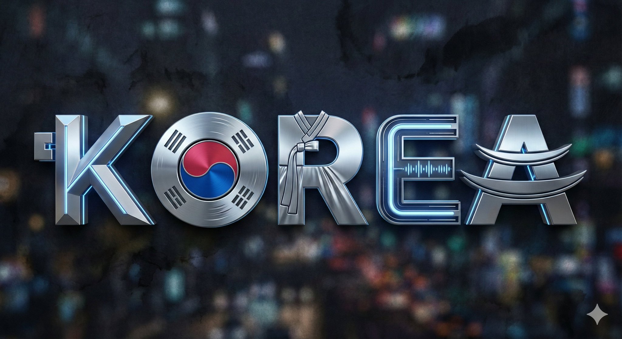 A high quality 3D metallic typography design of the word [COU...