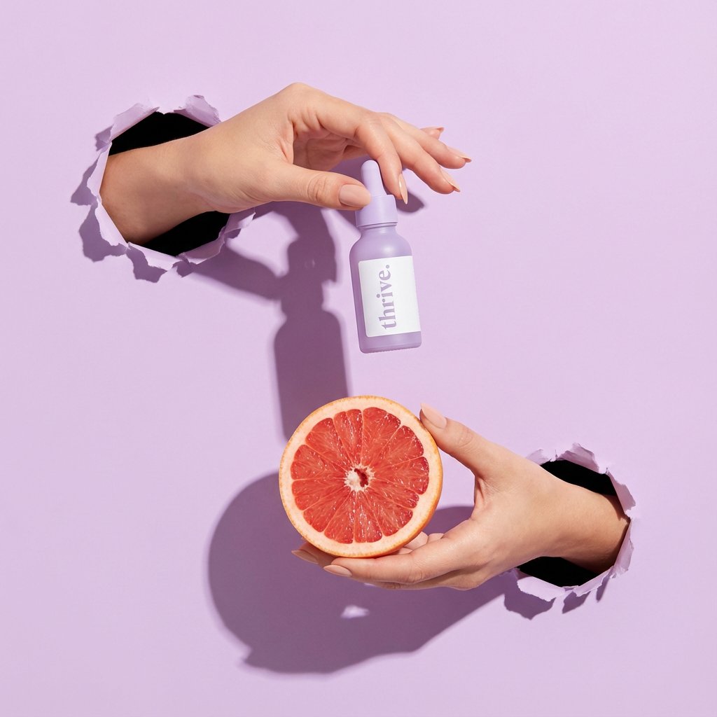 Premium minimalist skincare product photography. A translucen...