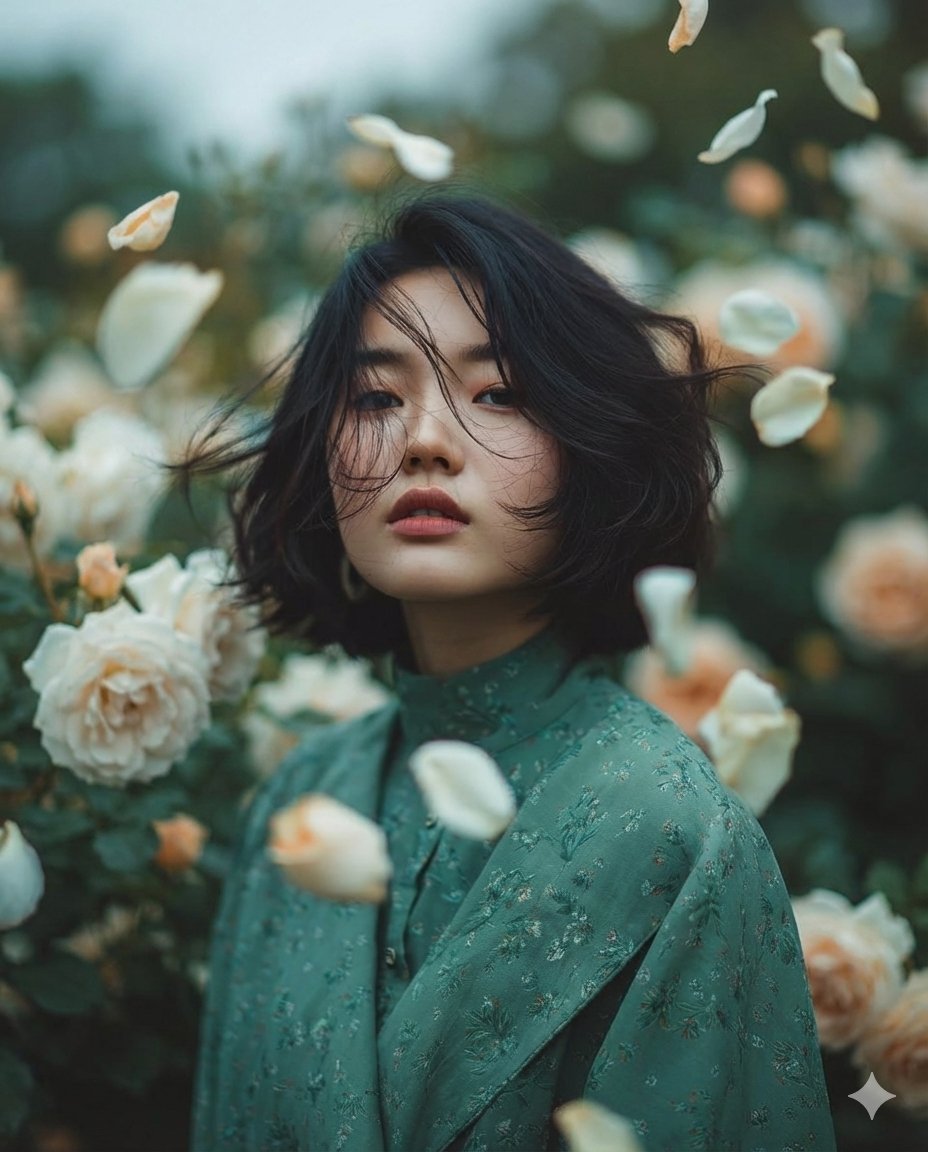 "Objective": "Create a dreamy fine art portrait with a romant...
