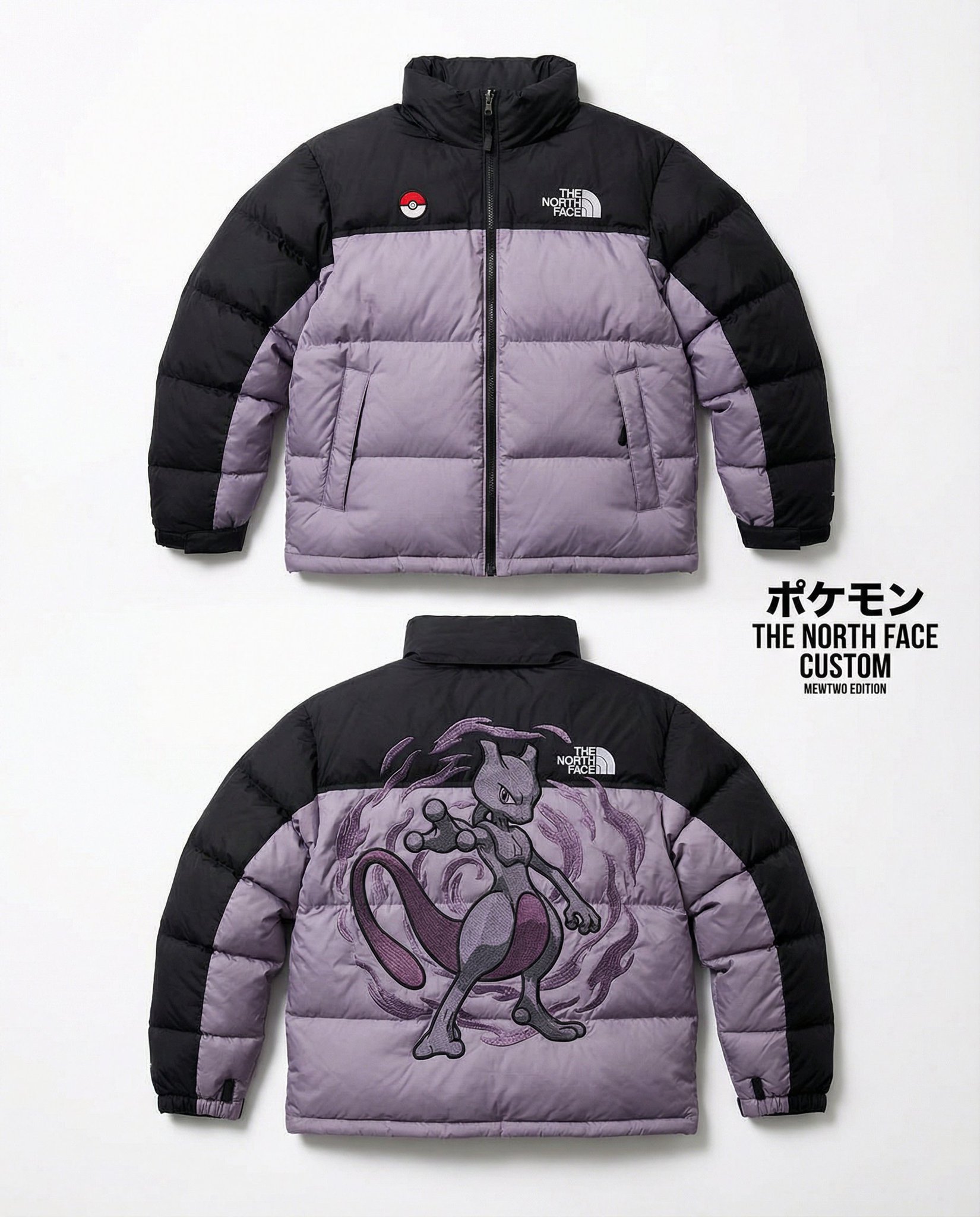 High end editorial product shot of a custom The North Face Nu...
