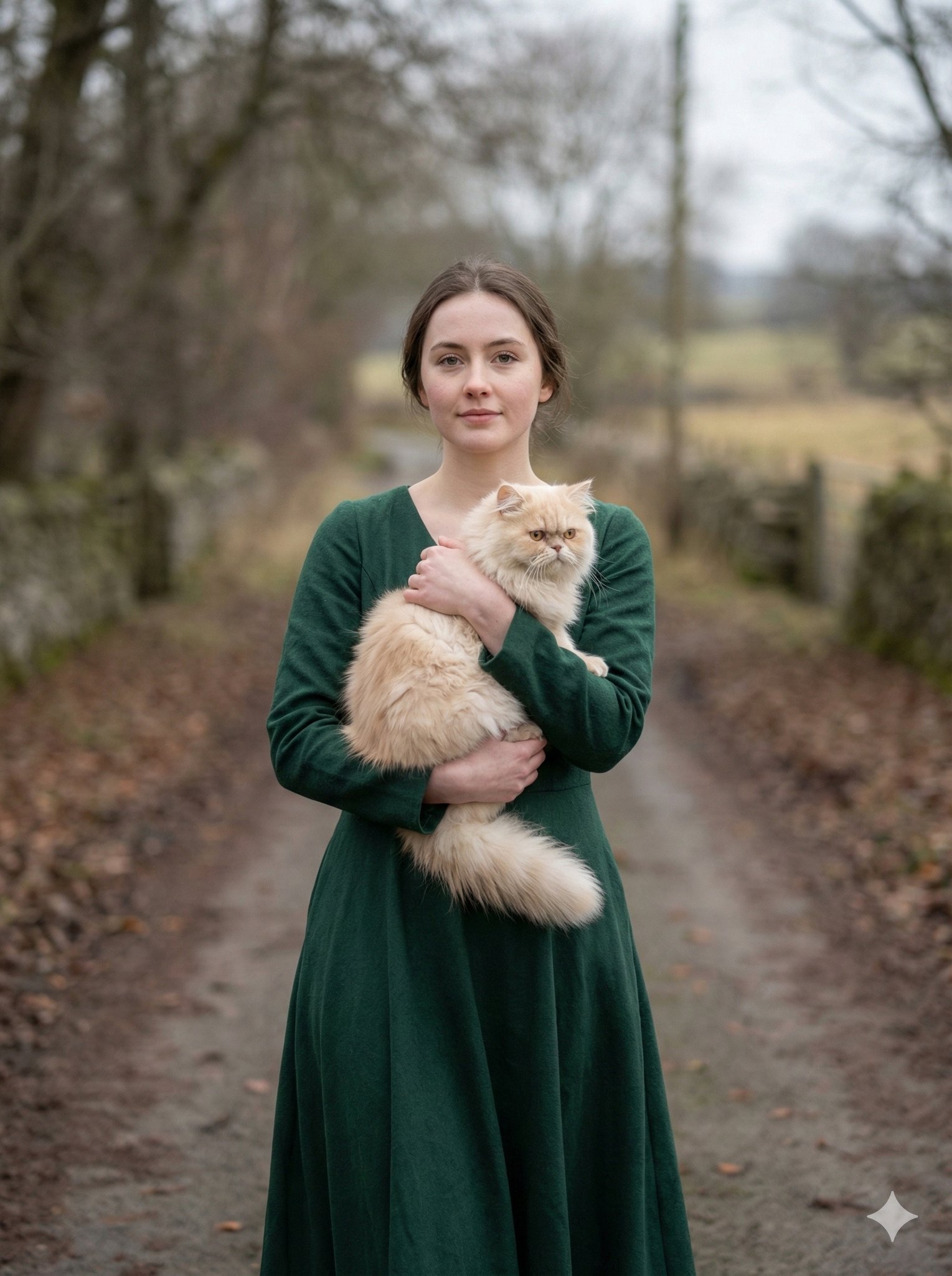 portrait of a young woman in her early 20s walking calmly on...