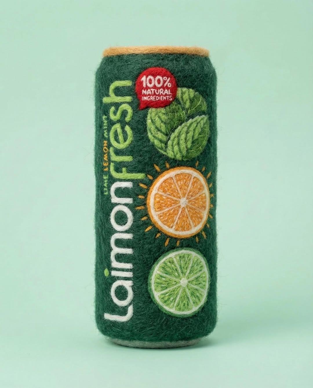 "prompt": "A realistic, needle felted sculpture of a product...