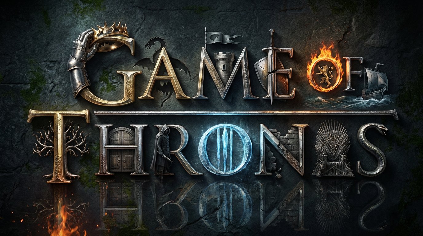 Create a high quality 3D metallic typography composition of t...