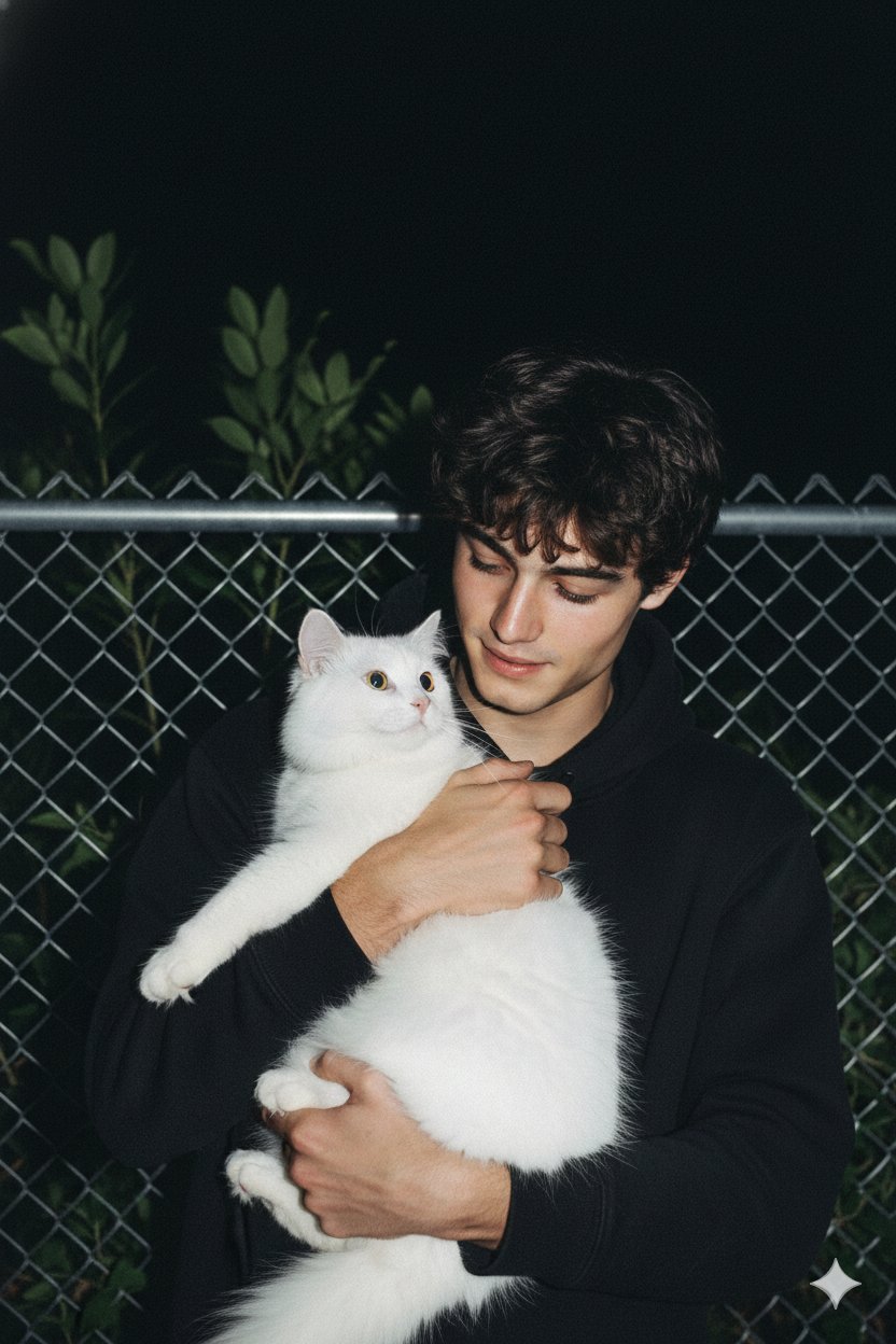 A raw, candid smartphone style photo taken at night with a so...