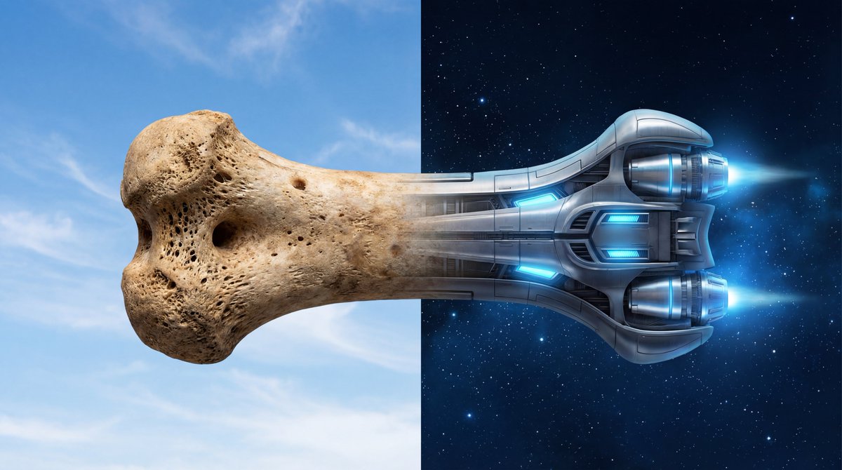 A photorealistic image, split down the middle. On the left si...