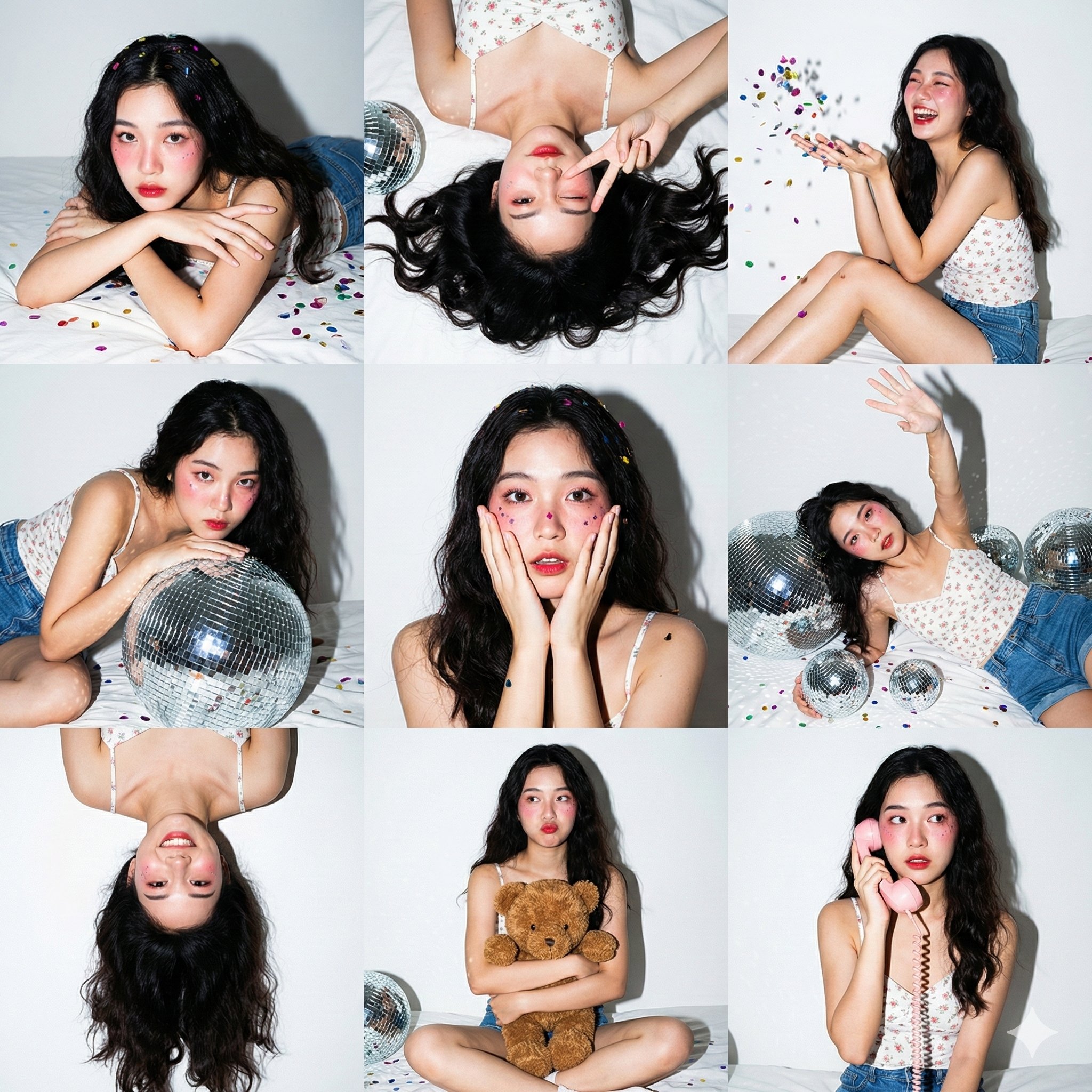 3x3 Photo Collage / 9 Panel Grid.",