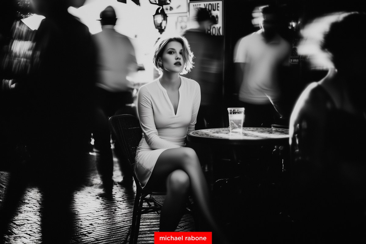 This woman is quietly thinking whether or not Midjourney V8 w...