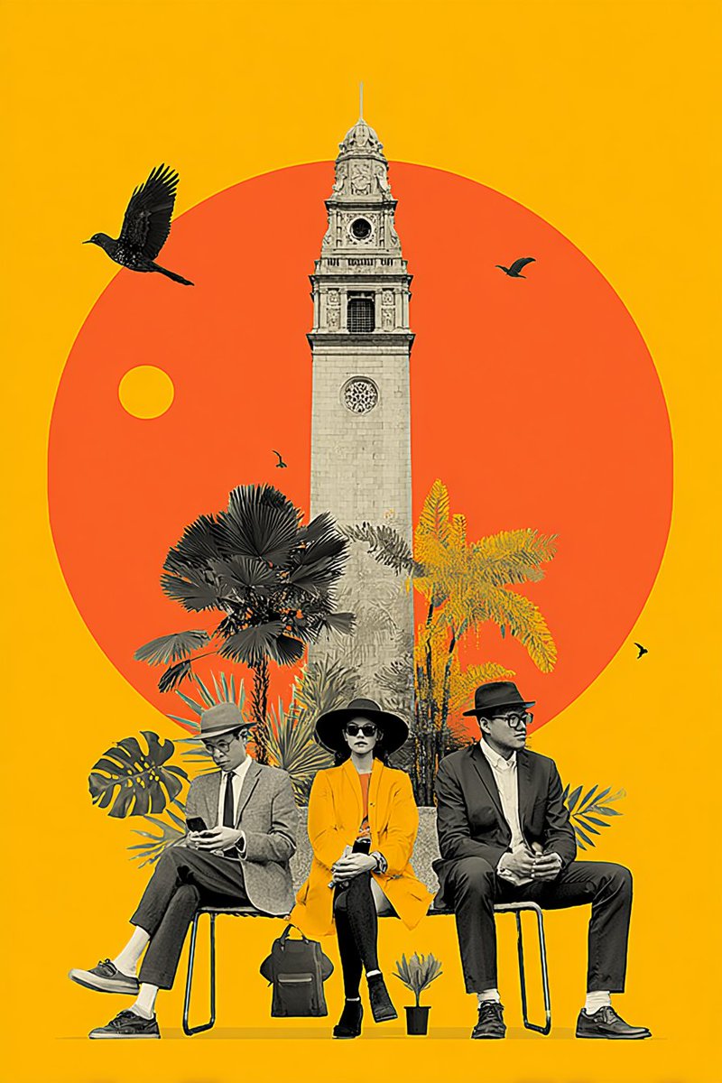 Bold shapes, sharp silhouettes, and a cinematic sun.