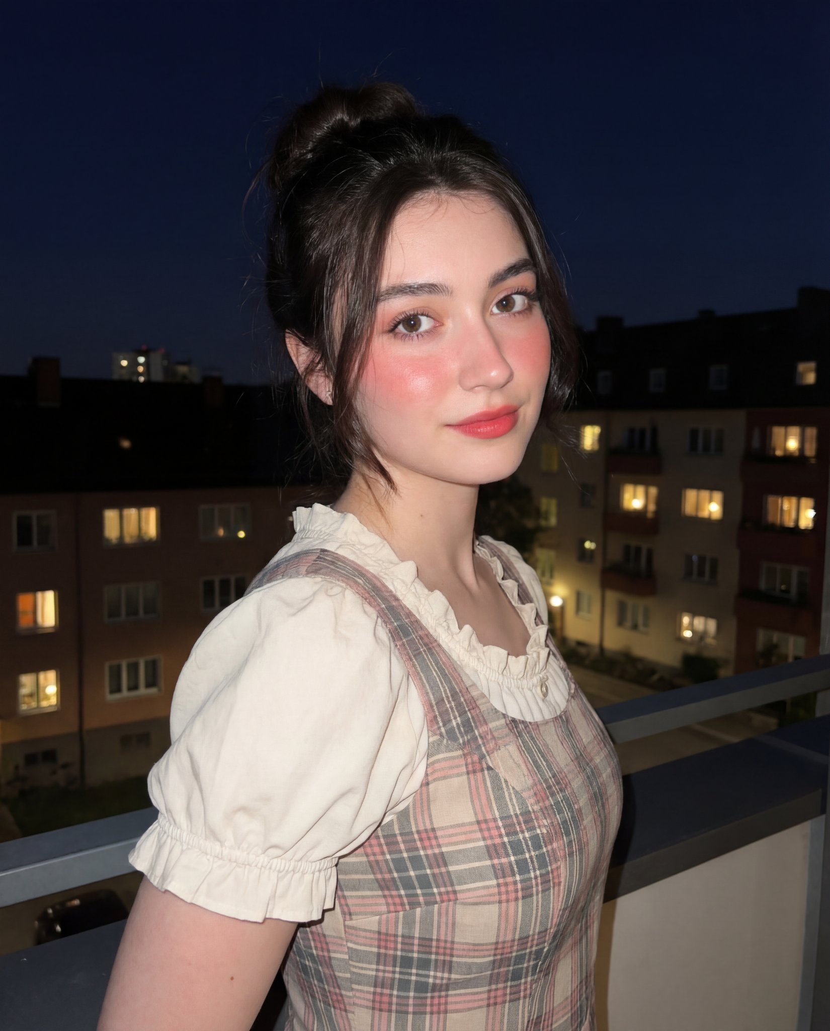 { "composition": { "framing": "vertical portrait orientation"...