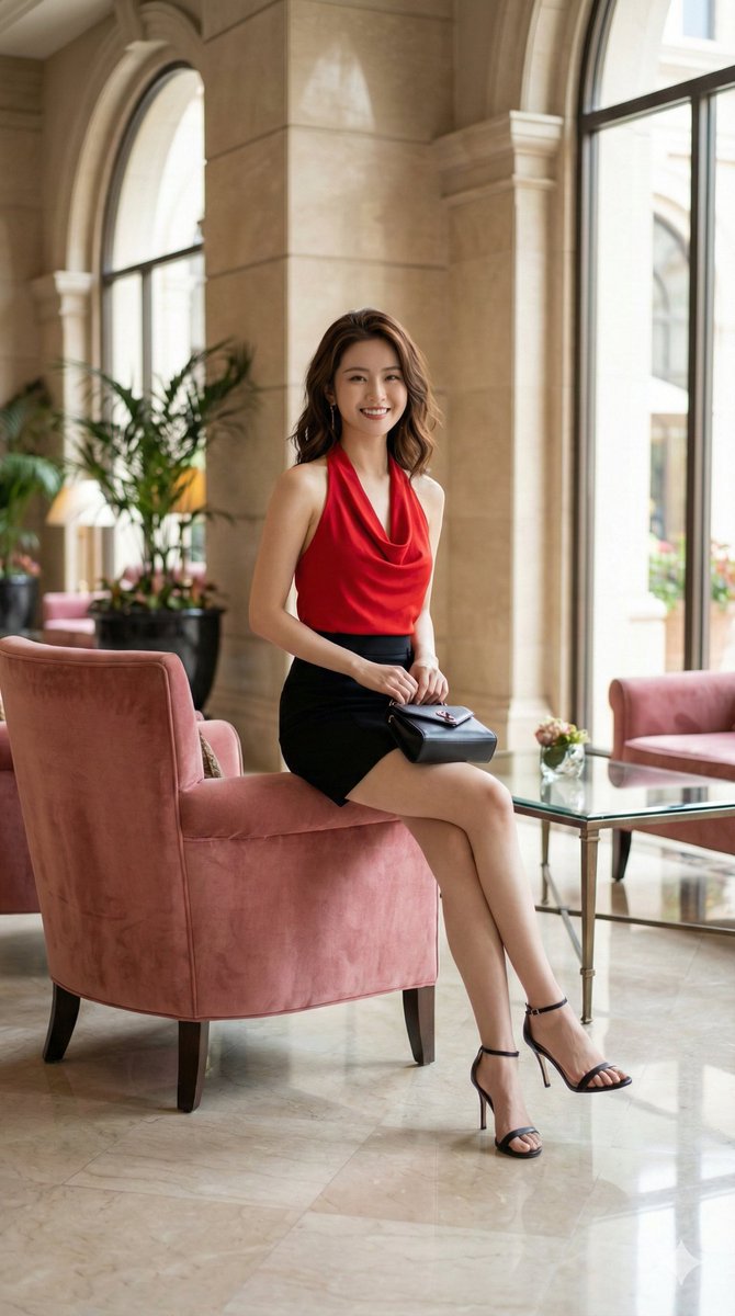 Generate a photorealistic medium full body shot of a young wo...