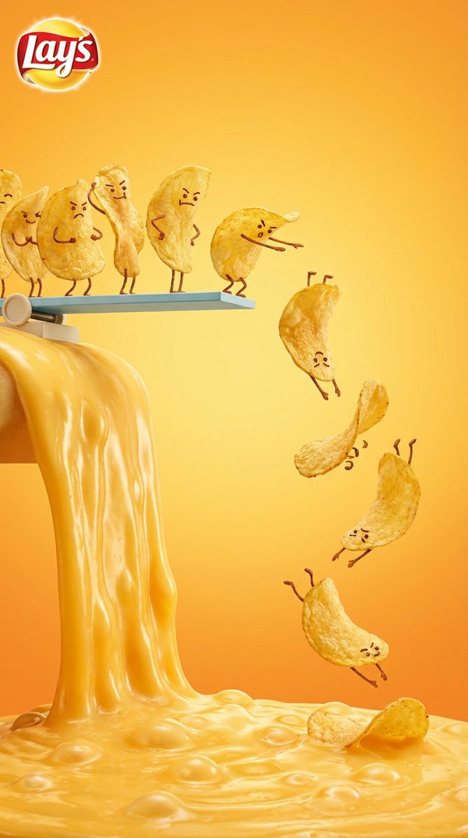 Vertical snack advertising visual with playful anthropomorphi...