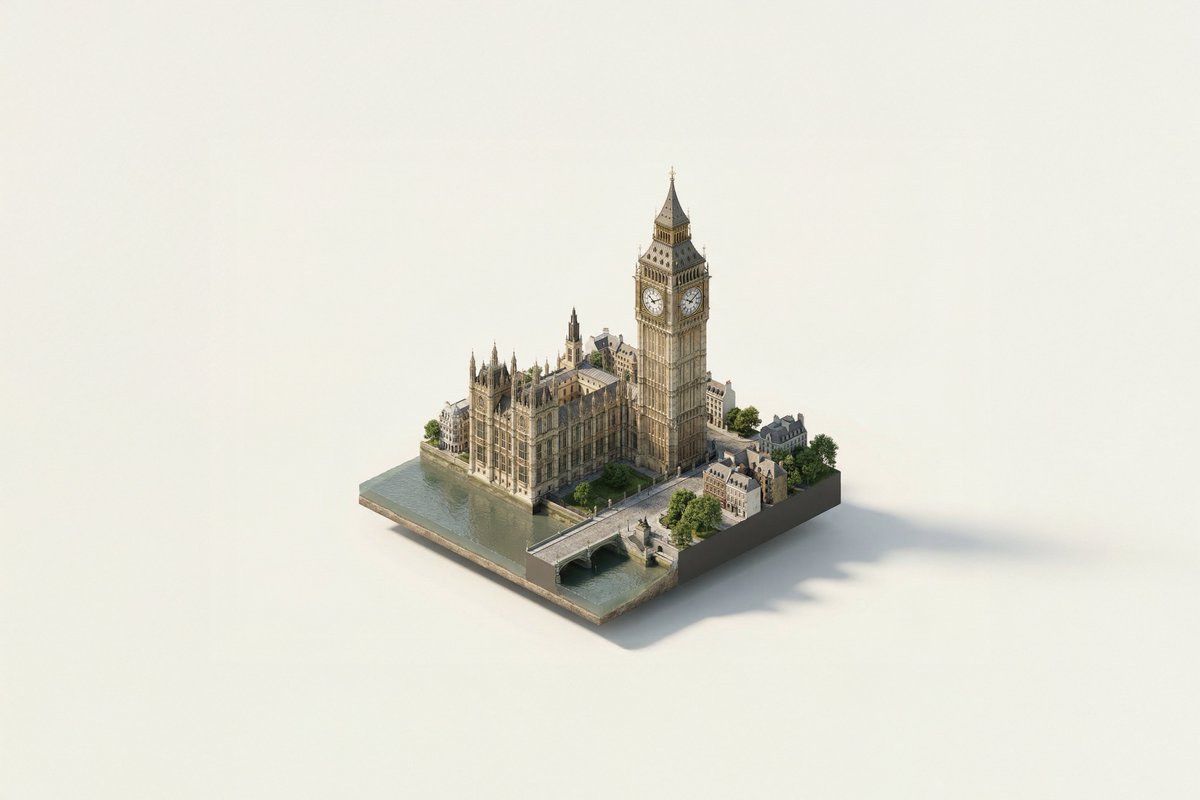 A miniature isometric architectural diorama of [LANDMARK NAME...
