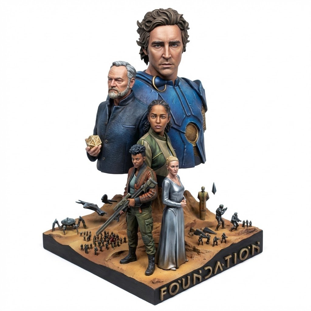 Make a miniature, full body, isometric, realistic figurine of...