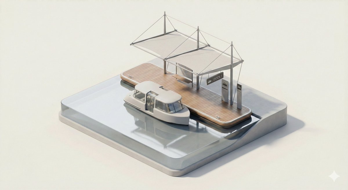 A clean, minimal 3D isometric diorama of a [CITY TRANSPORT TY...