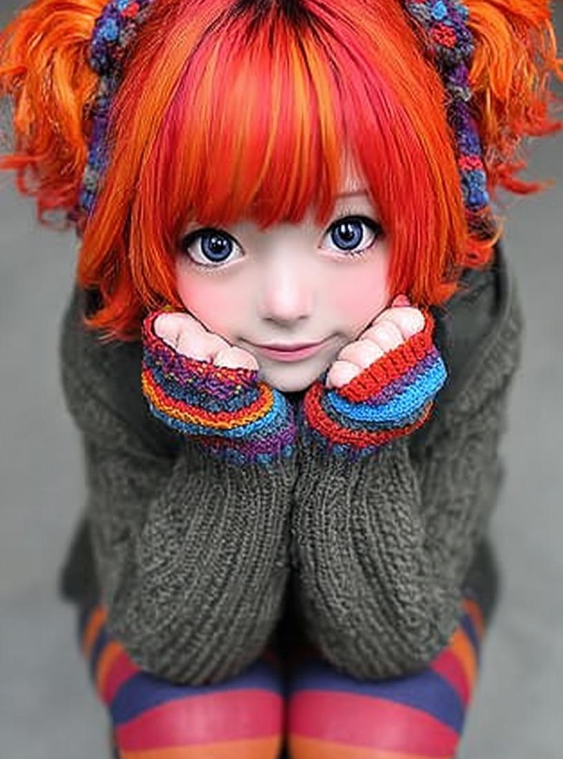 "Objective": "Create a highly detailed kawaii doll like chara...