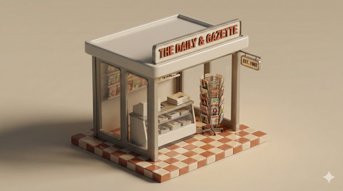 A clean, minimal 3D isometric diorama of a [URBAN RETAIL TYPE...