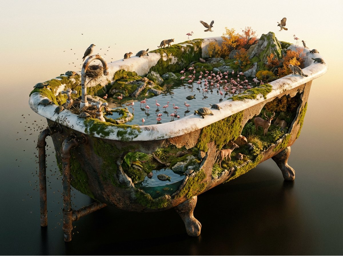 A colossal [OBJECT] reimagined as a complete natural biome. T...