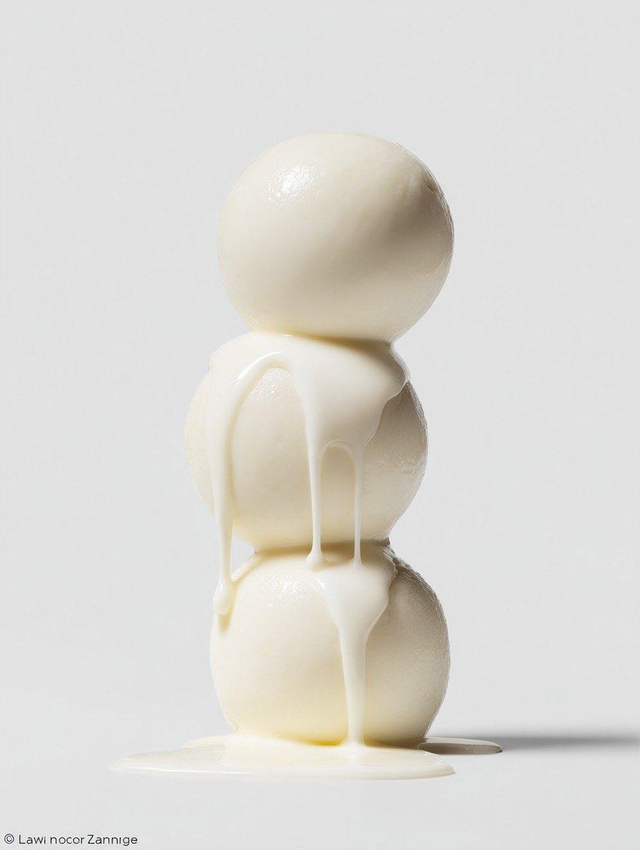 a stack of three [FOOD ITEM] with [LIQUID] dripping down, on...