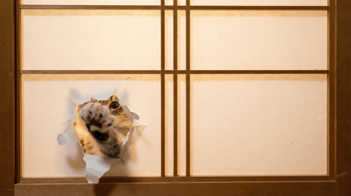 Cat and Shoji door–Nano Banana Pro–Prompt Share 85