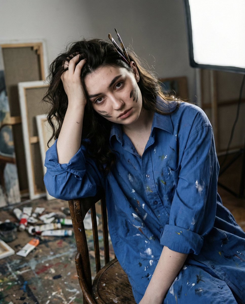 • Concept: Artistic lifestyle, face preserved, tactile provoc...