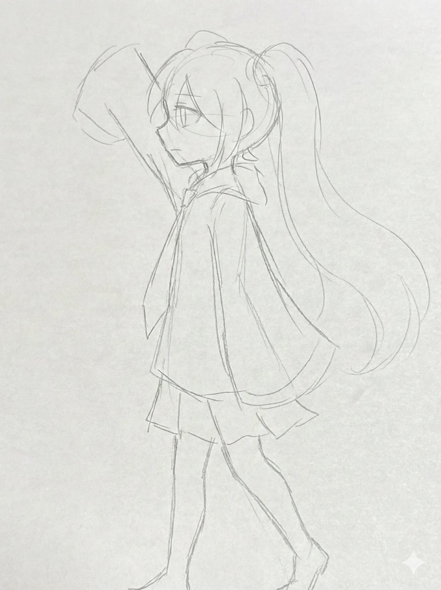 今日は妻にAntigravity 導入ガイド。横で色々見てた娘が「AIはアタリの絵でも違う角度出せる?」と描いた絵を持ってきた。