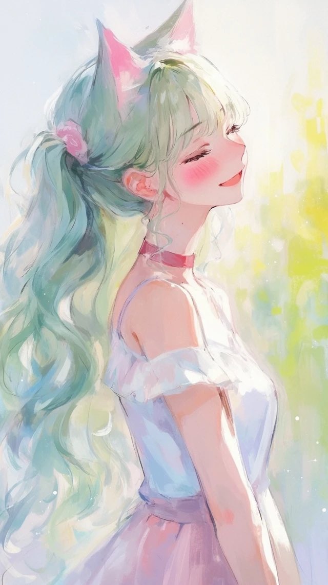 この緑の髪色、たまたまなんだけどすごく好きー♡