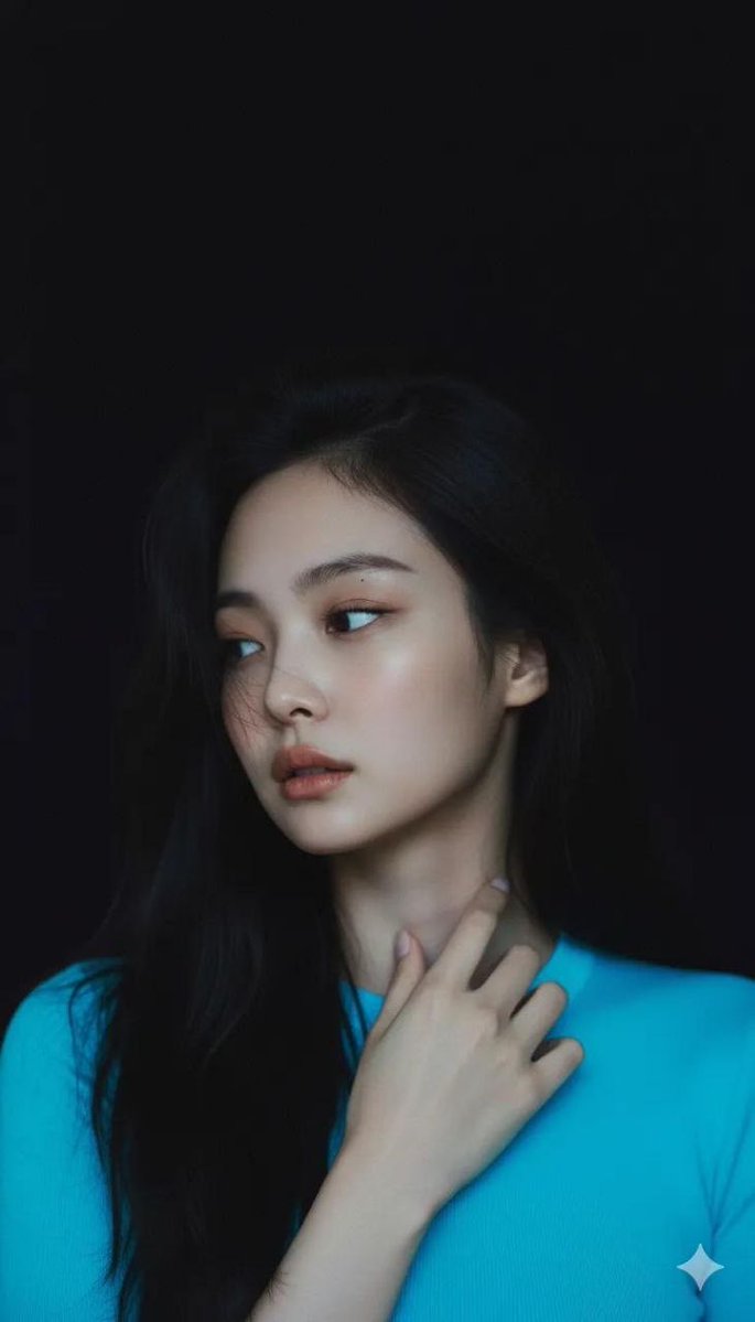 Create Moody cinematic portrait of a young woman with clear f...