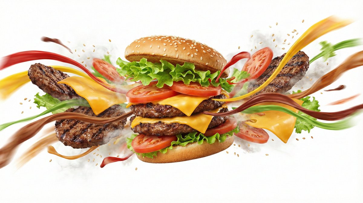 Dynamic flavor wave composition of [FOOD], with colorful ener...