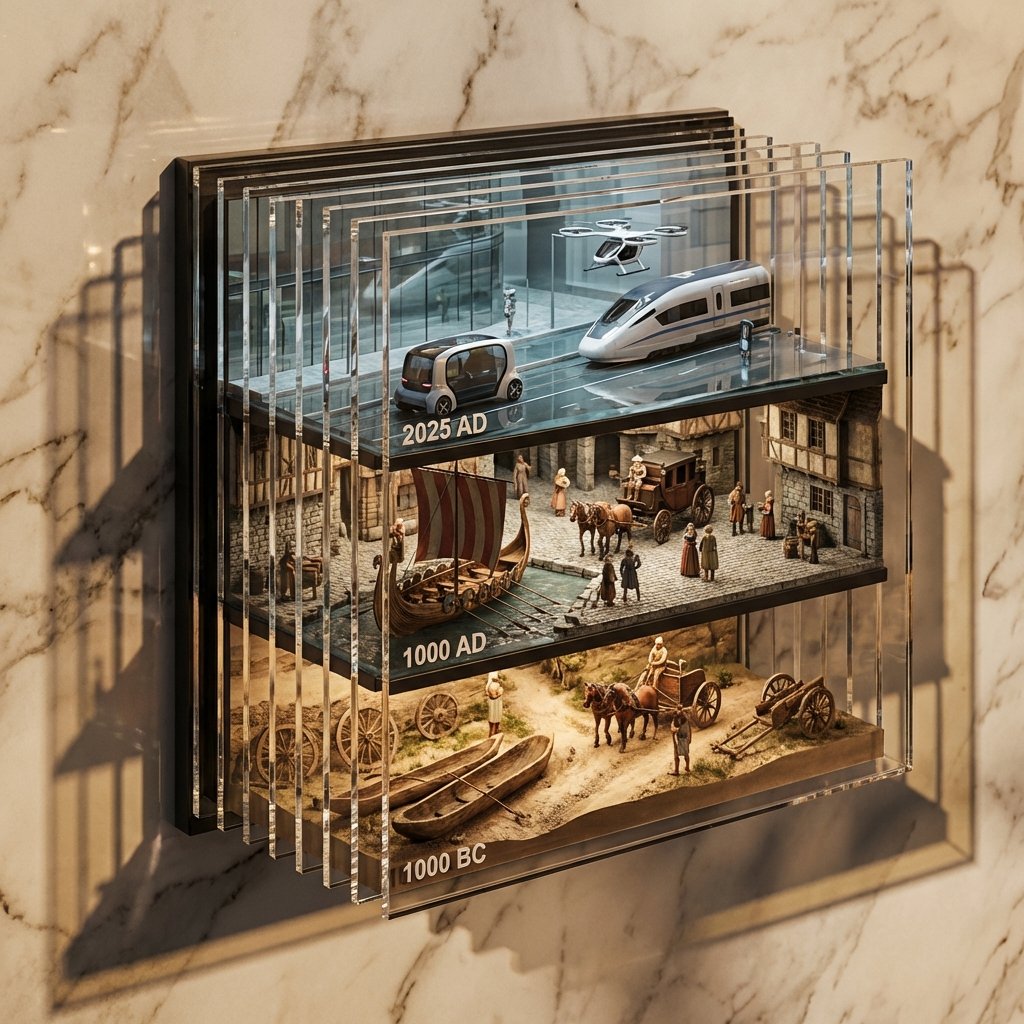 Cinematic, hyper realistic. A stacked depth composition of ul...