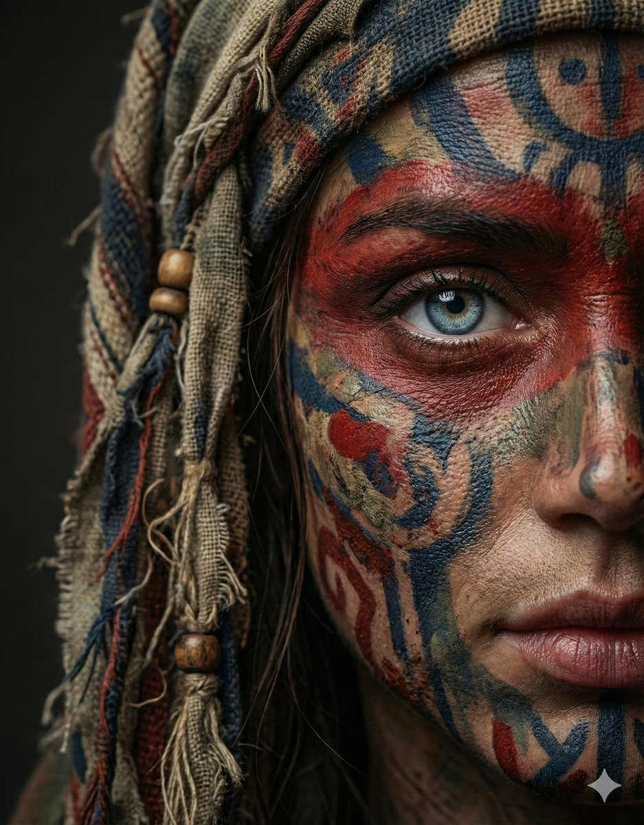 A dramatic ultra realistic portrait of a woman shown in extre...