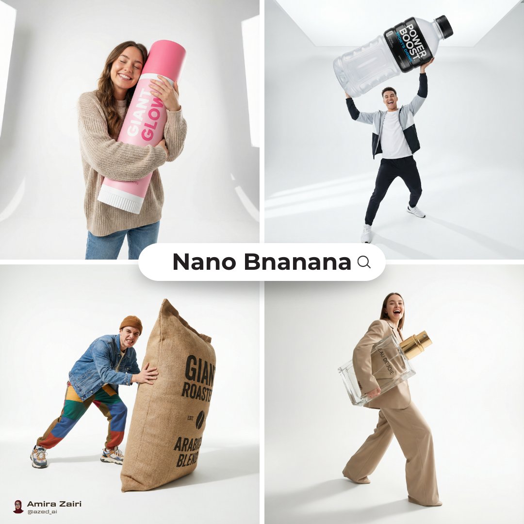[person], [pose], oversized product in the attached image as...