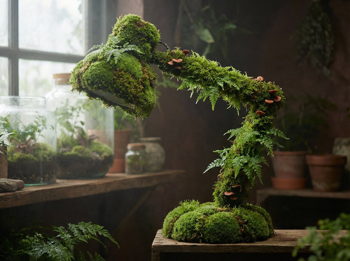 A [PRODUCT] rendered as if entirely grown from living moss, p...
