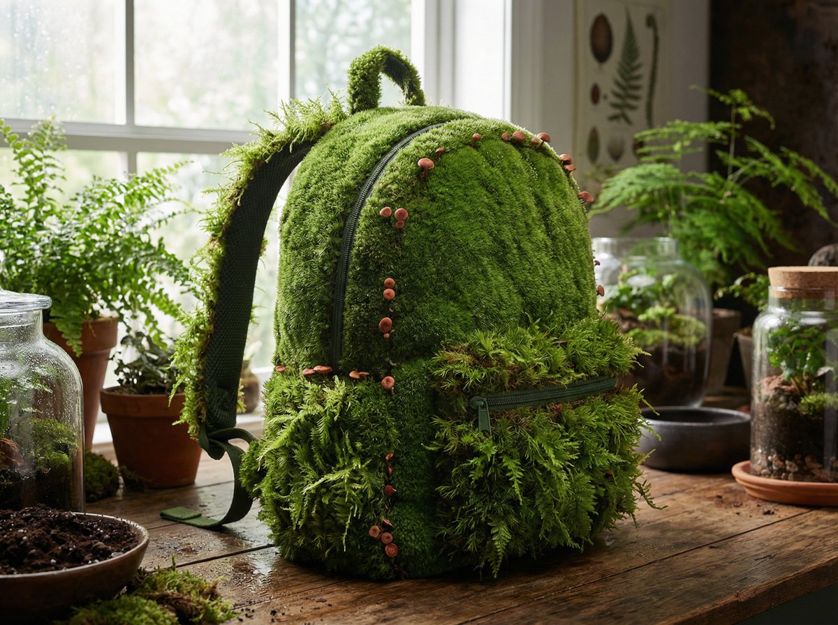 A [PRODUCT] rendered as if entirely grown from living moss, p...