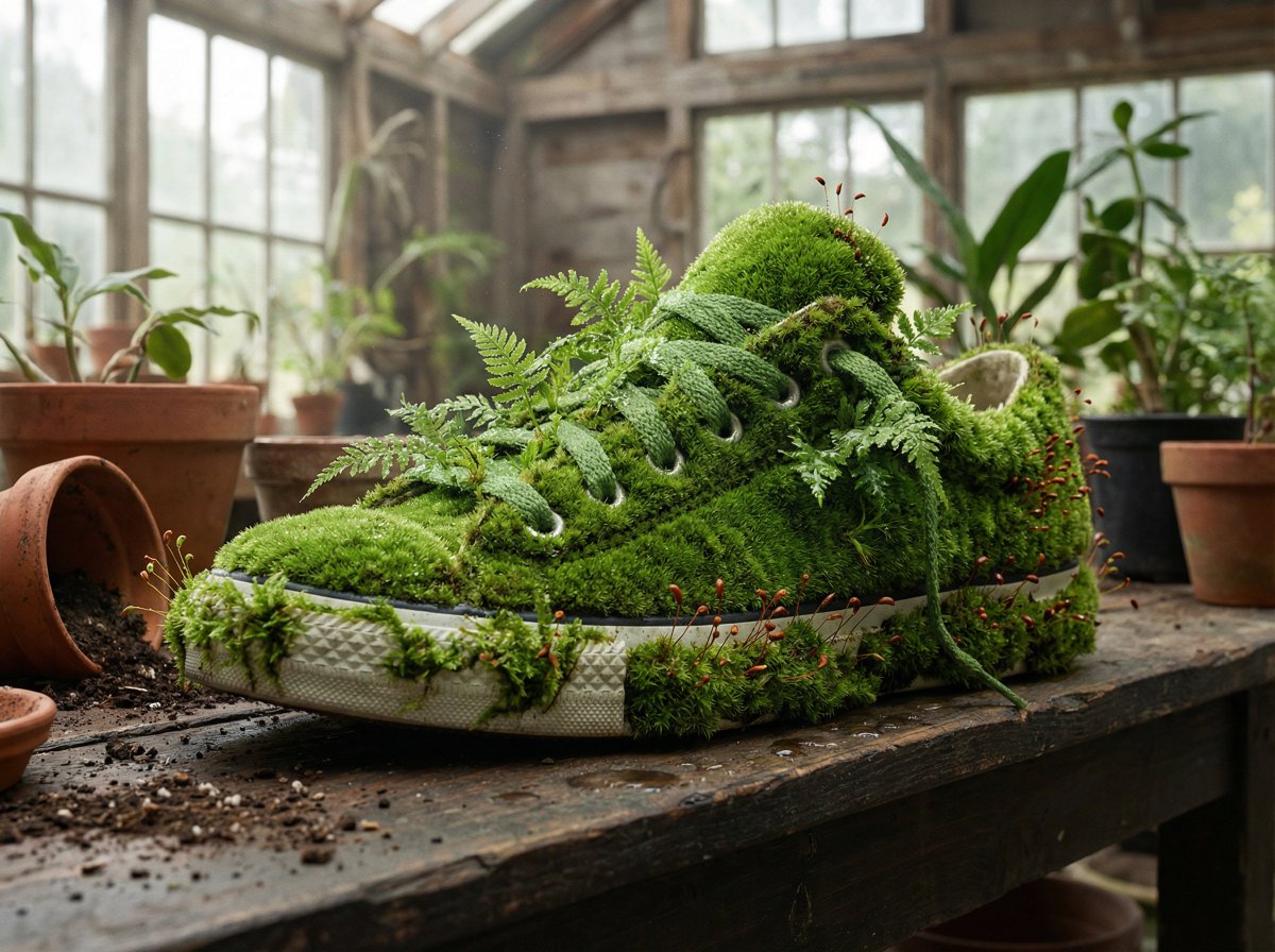 A [PRODUCT] rendered as if entirely grown from living moss, p...