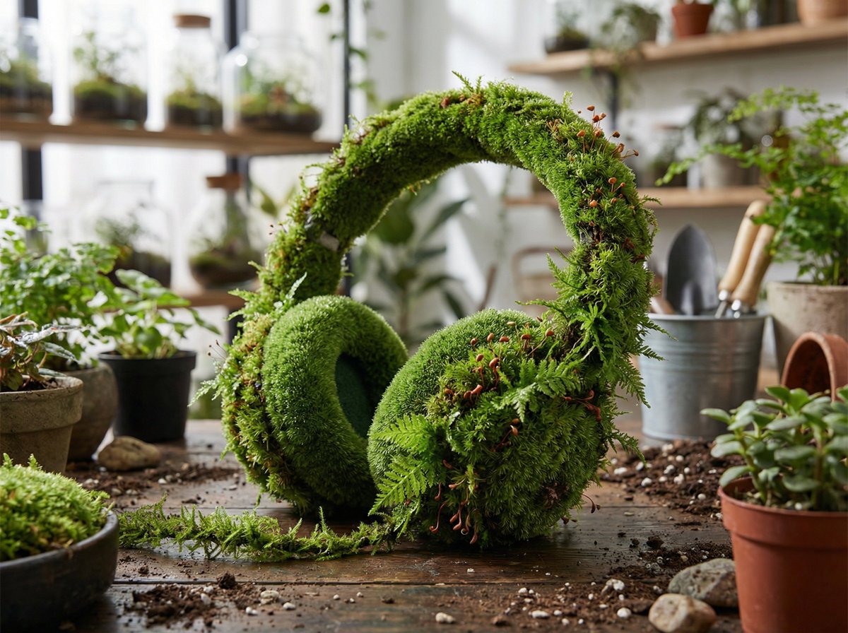 A [PRODUCT] rendered as if entirely grown from living moss, p...