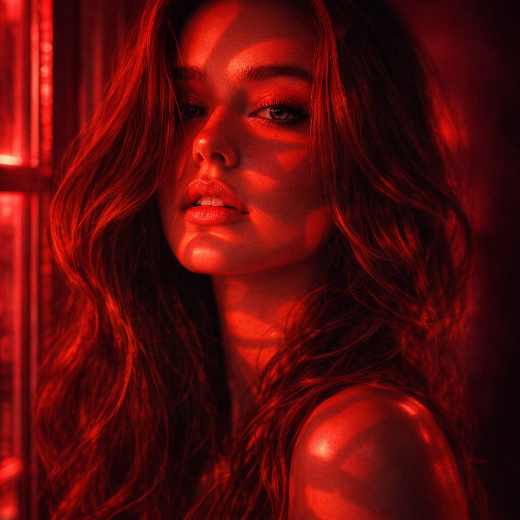 Hyper realistic cinematic por trait of a young woman, with so...