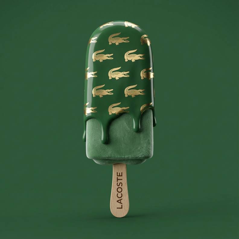 A perfectly vertical, hyper realistic 3D popsicle by [@ YOUR...