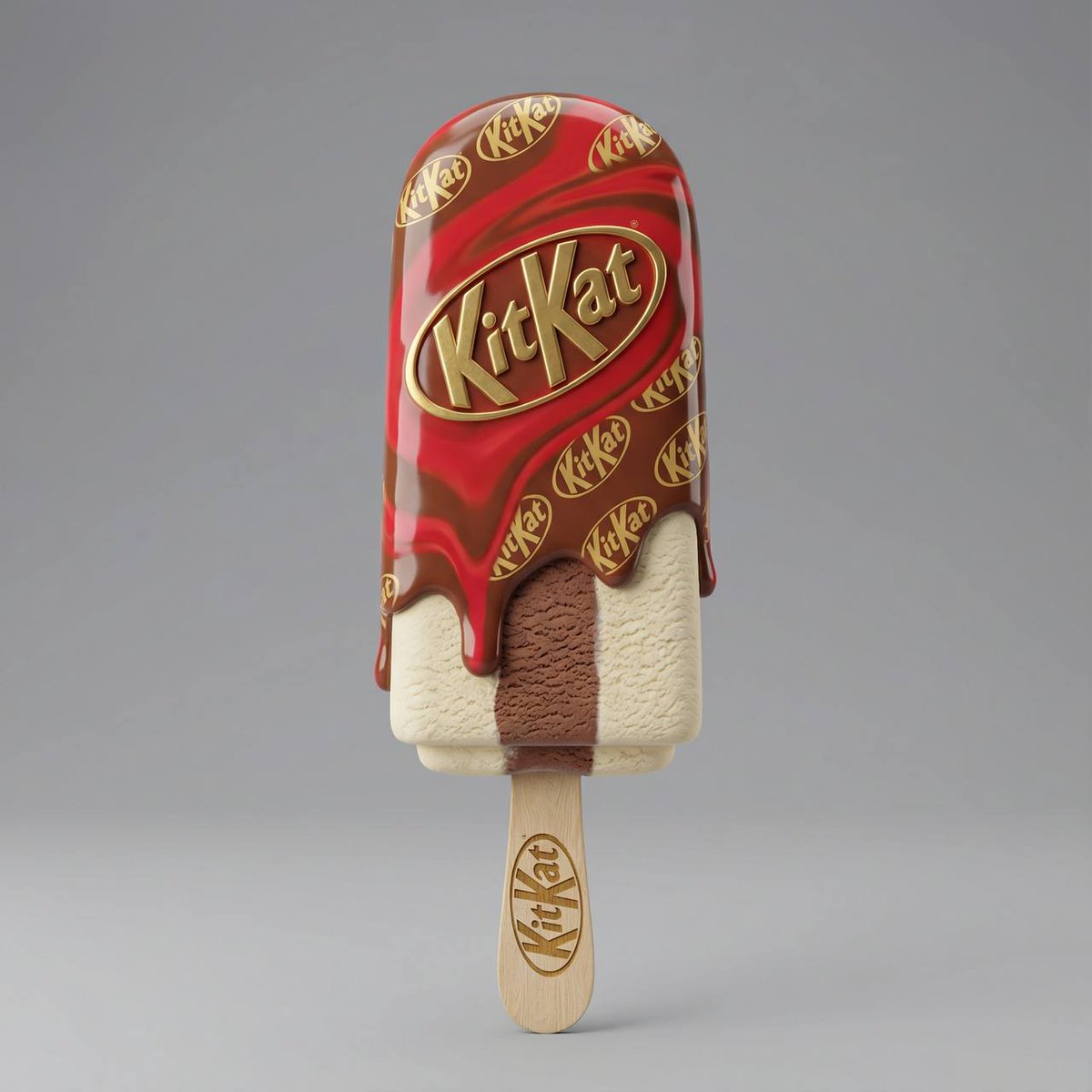 A perfectly vertical, hyper realistic 3D popsicle by [@ YOUR...