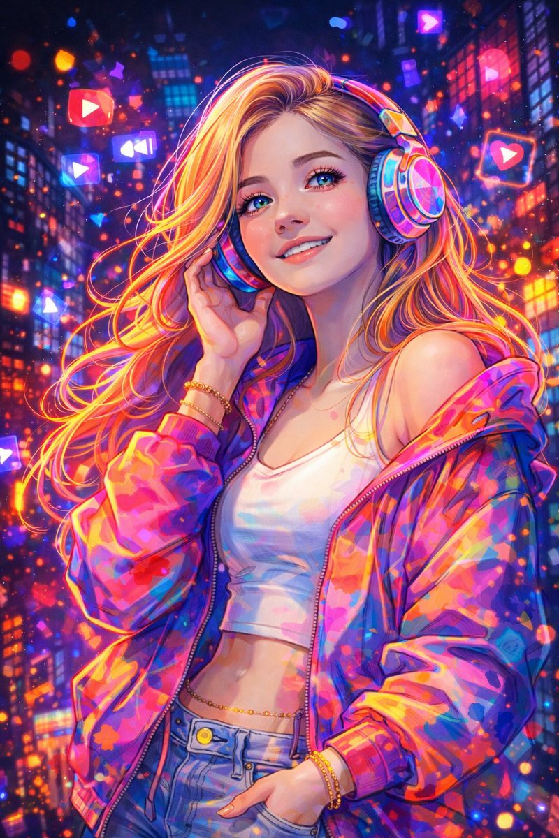 A soft pastel watercolor digital illustration of a young woma...