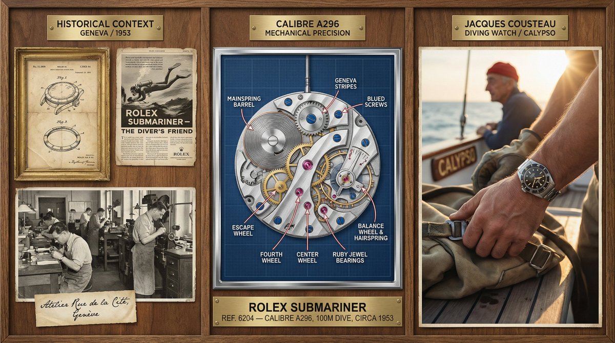 A master watchmaker's documentation board for [TIMEPIECE] — [...