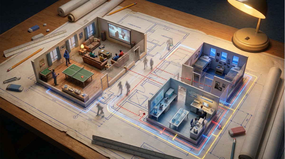An architectural floor plan of {BUILDING TYPE} spread across...
