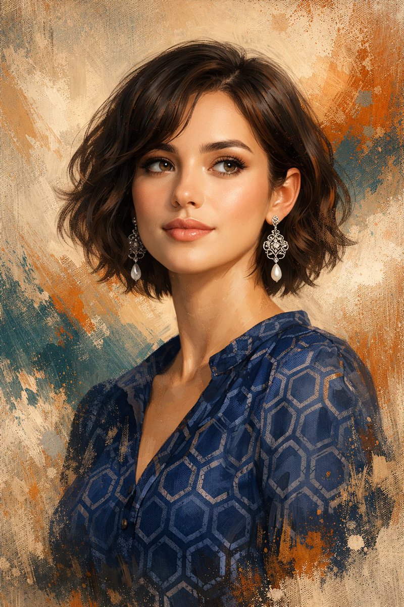 A beautiful semi realistic digital portrait of an elegant you...